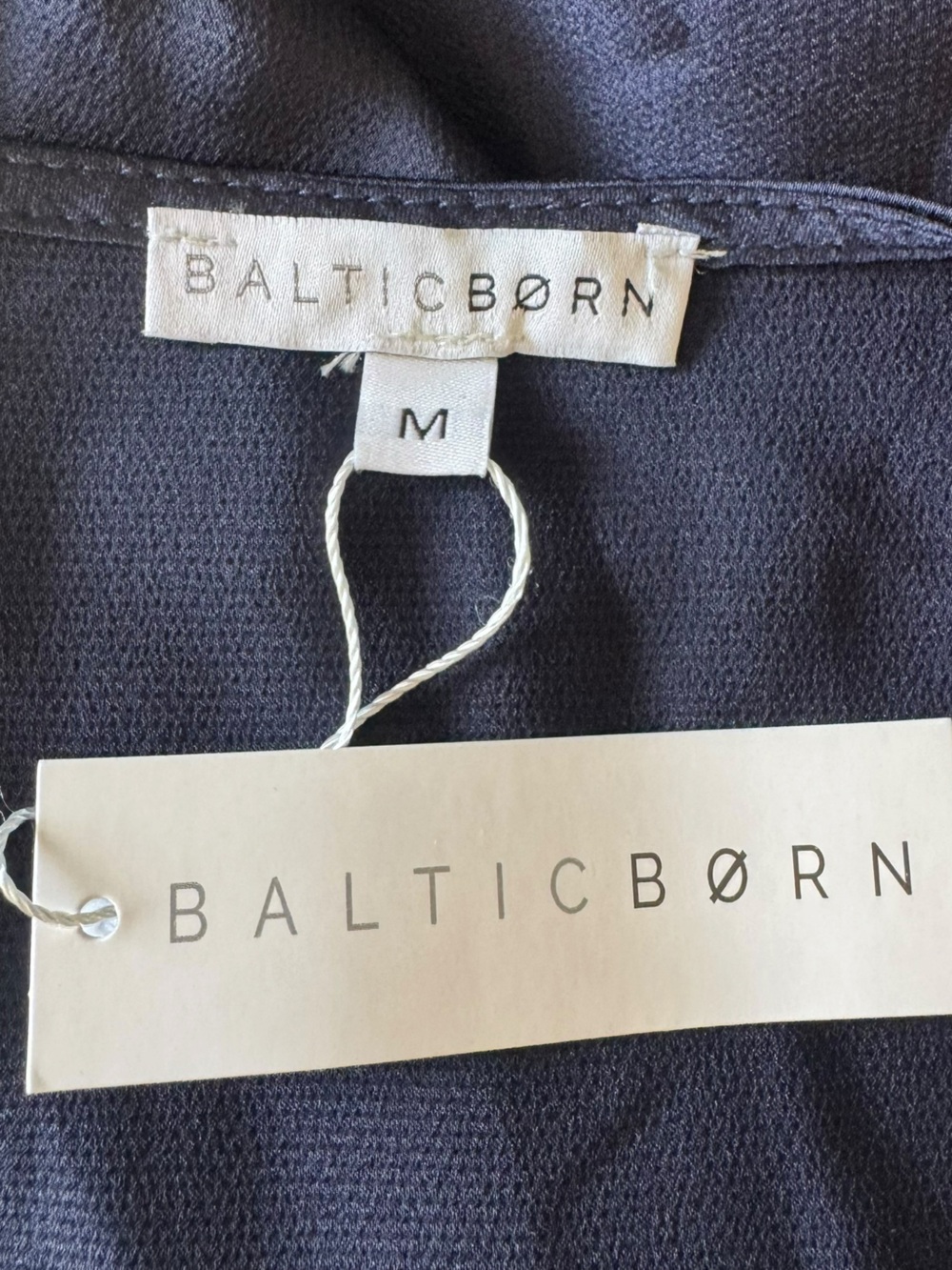 Baltic Born - NWT Navy Satin Wrap Maxi Dress Tie Waist Short Sleeve Sz M - Picture 8 of 8
